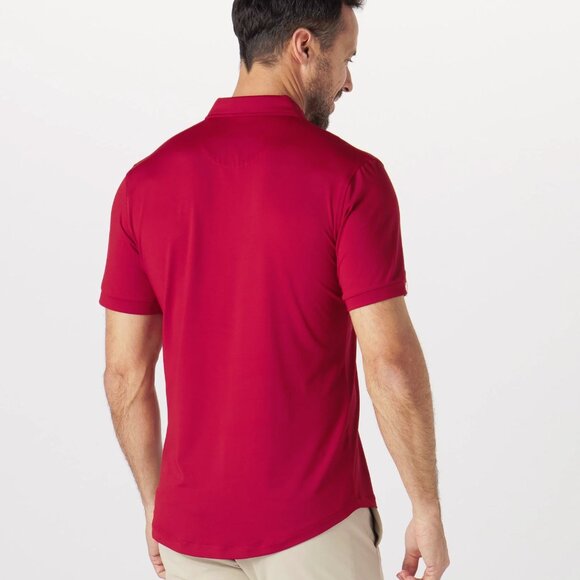 NWT Mantra Polo Shirt Mens Large Red Sleeve Performance Stretch Golf Sport NEW - Picture 2 of 11